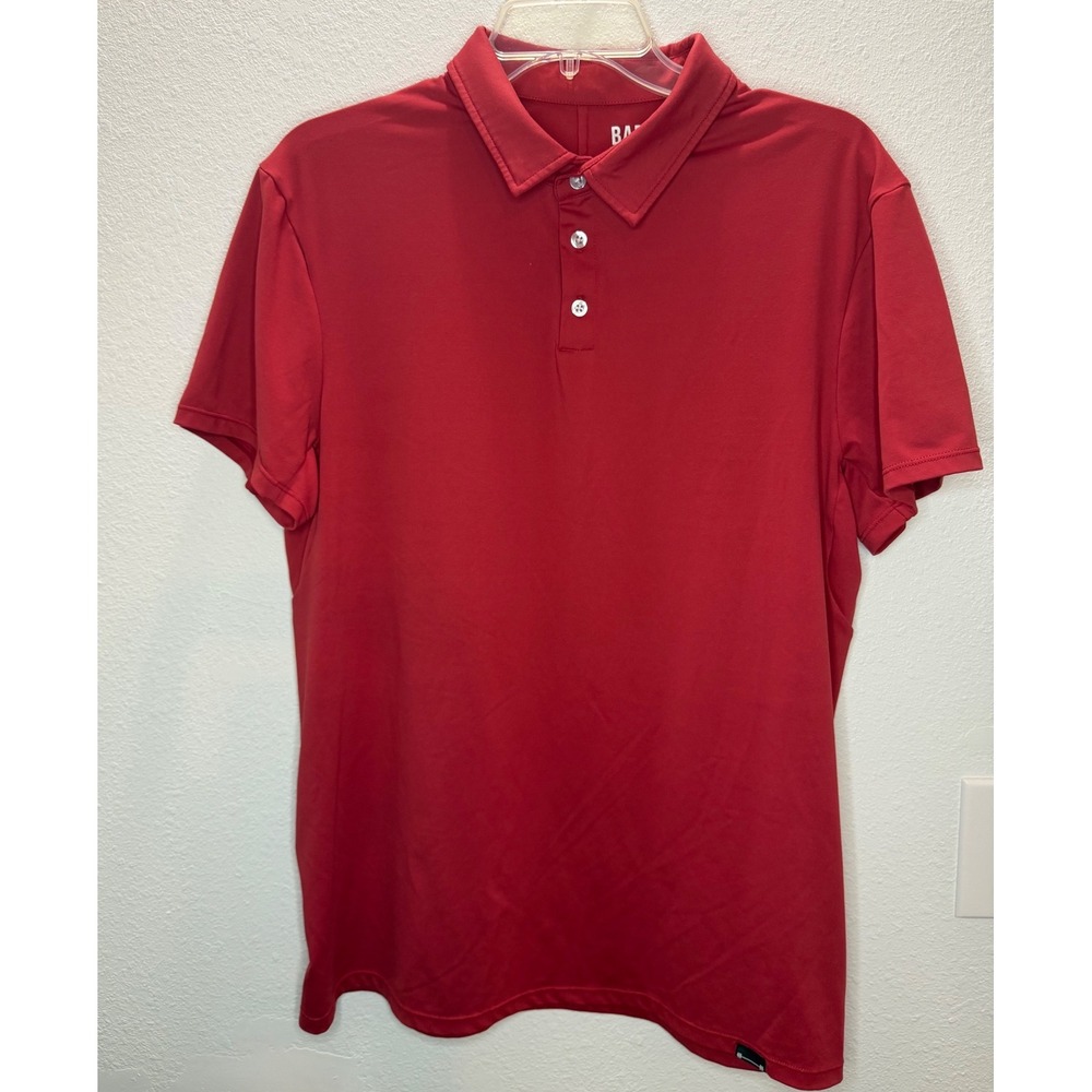Barbell‎ Apparel Polo Shirt Mens Medium Red Performance Stretch Athletic